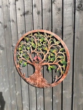 Indlæs billede til gallerivisning Rusty tree of life with heart and lovebirds wall art peeling effect 60cm wall art suitable for indoors/outdoors anniversary/birthday gift - Marissa's Garden & Gift