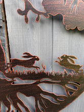 Charger l'image dans la galerie, Bronze tree of life with roots with boxing hares wall art 60cm wall art suitable for indoors/outdoors birthday/anniversary gift - Marissa's Garden & Gift