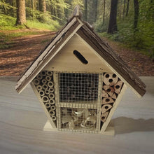 Afbeelding in Gallery-weergave laden, Handmade wooden house shaped medium insect house 26 x 8 x 24cm - Marissa's Garden & Gift