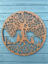 Indlæs billede til gallerivisning Handmade rusty 61.5cm wall plaque of rabbits Woodland animals Tree Wall Plaque, Rusted Aged Metal, Garden Wall Art - Marissa's Garden & Gift