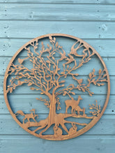 Load image into Gallery viewer, Handmade rusty 61.5cm wall plaque of Woodland animals Tree Wall Plaque, Rusted Aged Metal, Garden Wall Art - Marissa's Garden & Gift