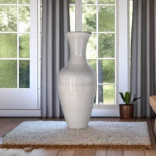 Laden Sie das Bild in den Galerie-Viewer, White handmade bamboo vase 60cm tall floor or table vase - Marissa's Garden & Gift