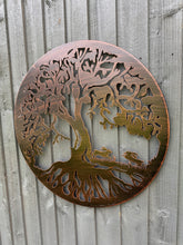 Load image into Gallery viewer, Bronze tree of life with roots with boxing hares wall art 60cm wall art suitable for indoors/outdoors birthday/anniversary gift - Marissa's Garden & Gift