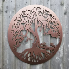 Load image into Gallery viewer, Bronze tree of life with roots with boxing hares wall art 60cm wall art suitable for indoors/outdoors birthday/anniversary gift - Marissa's Garden & Gift