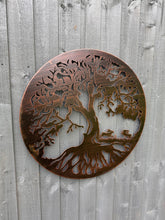 Indlæs billede til gallerivisning Bronze tree of life with roots with boxing hares wall art 60cm wall art suitable for indoors/outdoors birthday/anniversary gift - Marissa's Garden & Gift