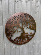 Load image into Gallery viewer, Bronze tree of life with roots with boxing hares wall art 60cm wall art suitable for indoors/outdoors birthday/anniversary gift - Marissa's Garden & Gift