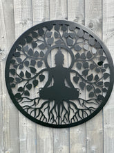 Charger l'image dans la galerie, Handmade black 60cm budha tree of life with roots wall art suitable for indoors/outdoors anniversary/birthday gift - Marissa's Garden & Gift