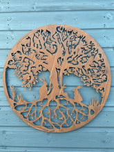 Indlæs billede til gallerivisning Handmade rusty 61.5cm wall plaque of rabbits Woodland animals Tree Wall Plaque, Rusted Aged Metal, Garden Wall Art - Marissa's Garden & Gift