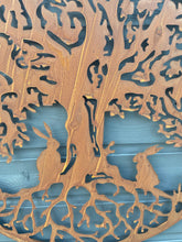 Indlæs billede til gallerivisning Handmade rusty 61.5cm wall plaque of rabbits Woodland animals Tree Wall Plaque, Rusted Aged Metal, Garden Wall Art - Marissa's Garden & Gift