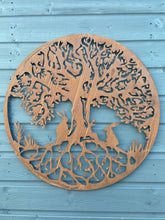 Indlæs billede til gallerivisning Handmade rusty 61.5cm wall plaque of rabbits Woodland animals Tree Wall Plaque, Rusted Aged Metal, Garden Wall Art - Marissa's Garden & Gift