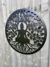 Charger l'image dans la galerie, Handmade black 60cm budha tree of life with roots wall art suitable for indoors/outdoors anniversary/birthday gift - Marissa's Garden & Gift
