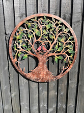 Indlæs billede til gallerivisning Rusty tree of life with heart and lovebirds wall art peeling effect 60cm wall art suitable for indoors/outdoors anniversary/birthday gift - Marissa's Garden & Gift