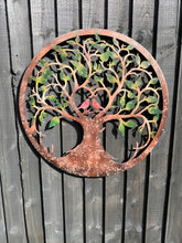 Afbeelding in Gallery-weergave laden, Rusty tree of life with heart and lovebirds wall art peeling effect 60cm wall art suitable for indoors/outdoors anniversary/birthday gift - Marissa's Garden & Gift