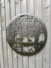Load image into Gallery viewer, Handmade black 60cm wall plaque of Woodland animals Tree Wall Plaque, powder coated steel, Garden Wall Art - Marissa's Garden & Gift