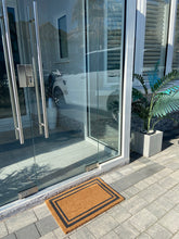 Load image into Gallery viewer, Door Mats Indoor / Outdoor | Non Slip simple border Design Entrance Welcome Mat (dark grey border) 60 x 40 x 20cm - Marissa's Garden & Gift