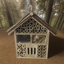 Load image into Gallery viewer, Handmade wooden house shaped large insect house

