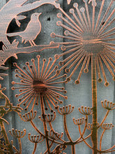 Load image into Gallery viewer, Handmade bronze 40cm wall plaque of blackbird birds Tree Wall Plaque, powder coated  Metal, Garden/indoor Wall Art/ hand painted
