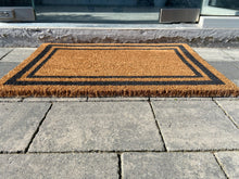 Load image into Gallery viewer, Door Mats Indoor / Outdoor | Non Slip simple border Design Entrance Welcome Mat (dark grey border) 60 x 40 x 20cm - Marissa's Garden & Gift