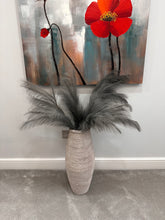 Load image into Gallery viewer, 60cm tall white washed with natural colourings handmade bamboo and Seagrass vase
