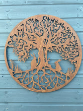 Indlæs billede til gallerivisning Handmade rusty 61.5cm wall plaque of rabbits Woodland animals Tree Wall Plaque, Rusted Aged Metal, Garden Wall Art - Marissa's Garden & Gift