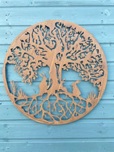 Indlæs billede til gallerivisning Handmade rusty 61.5cm wall plaque of rabbits Woodland animals Tree Wall Plaque, Rusted Aged Metal, Garden Wall Art - Marissa's Garden & Gift