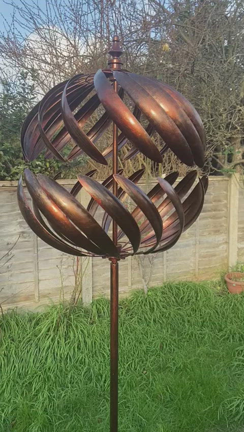 Kenwood Burnished Gold Garden Wind Sculpture Spinner Marissa's