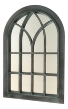 Indlæs billede til gallerivisning Belgravia Grey with black touch arched Outdoor/Indoor mirror measuring 76 x 51 x 4cm - Marissa's Garden & Gift