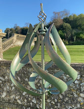 Load image into Gallery viewer, Roseland verdigris garden wind sculpture spinner - Marissa's Garden & Gift