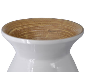 White handmade bamboo vase 43cm floor vase or table vase