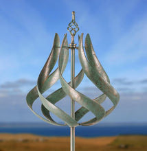 Load image into Gallery viewer, Roseland verdigris garden wind sculpture spinner
