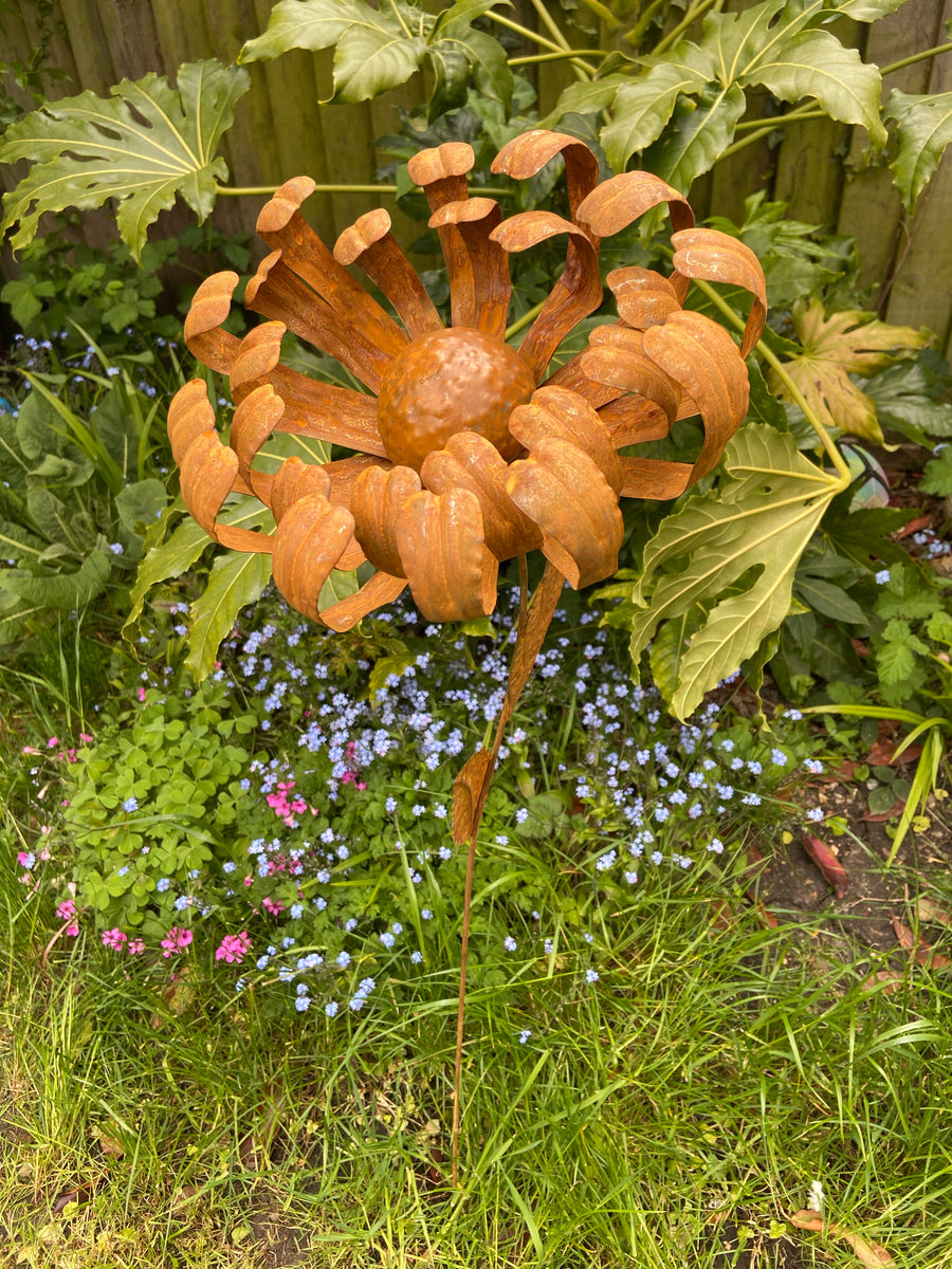 Handmade rusty garden/outdoor chrysanthemum metal garden flower 119cm