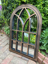 Indlæs billede til gallerivisning Henley Bronze with black touch arched Outdoor/Indoor mirror measuring 72 x 52 x 3cm - Marissa's Garden & Gift