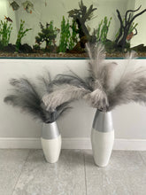 Afbeelding in Gallery-weergave laden, Silver top & white handmade bamboo vase 45cm or 60cm tall floor vase or table vase - Marissa's Garden & Gift