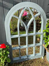 Indlæs billede til gallerivisning Belgravia Grey with black touch arched Outdoor/Indoor mirror measuring 76 x 51 x 4cm - Marissa's Garden & Gift