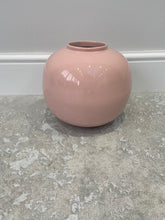 Load image into Gallery viewer, Small handmade rounded pastel pink 20cm bamboo vase
