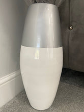 Load image into Gallery viewer, Silver top & white handmade bamboo vase 45cm floor vase or table vase - Marissa's Garden & Gift