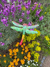 Load image into Gallery viewer, Metal dragonfly plant support/decorative garden ornament
