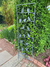 Load image into Gallery viewer, Silver grey garden/outdoor bird trellis plant support measuring 139cm high - Marissa's Garden & Gift