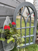 Indlæs billede til gallerivisning Belgravia Grey with black touch arched Outdoor/Indoor mirror measuring 76 x 51 x 4cm - Marissa's Garden & Gift