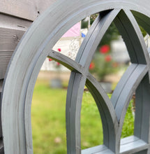 Indlæs billede til gallerivisning Belgravia Grey with black touch arched Outdoor/Indoor mirror measuring 76 x 51 x 4cm - Marissa's Garden & Gift