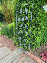 Load image into Gallery viewer, Silver grey garden/outdoor bird trellis plant support measuring 139cm high - Marissa's Garden & Gift