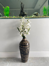 Load image into Gallery viewer, Black &amp; natural handmade bamboo tall vase 54cm floor vase or table vase
