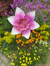 Afbeelding in Gallery-weergave laden, Handmade purple garden/outdoor metal Orchid Capodimonte flower 120cm - Marissa's Garden & Gift