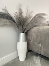 Afbeelding in Gallery-weergave laden, Silver top & white handmade bamboo vase 45cm or 60cm tall floor vase or table vase - Marissa's Garden & Gift