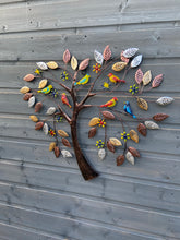 Indlæs billede til gallerivisning Coloured birds in a heart shaped tree wall art for indoors/outdoors - Marissa's Garden & Gift