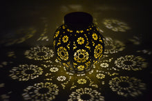 Load image into Gallery viewer, Moroccan Solar Powered Silver brushed lantern - Marissa's Garden & Gift