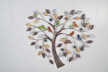 Indlæs billede til gallerivisning Coloured birds in a heart shaped tree wall art for indoors/outdoors - Marissa's Garden & Gift