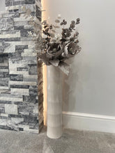 Load image into Gallery viewer, White handmade bamboo tall vase 60cm floor vase or table vase
