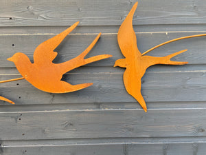Handmade rusty Metal garden/outdoor Swallow Wall Art