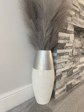 Load image into Gallery viewer, Silver top & white handmade bamboo vase 45cm floor vase or table vase - Marissa's Garden & Gift